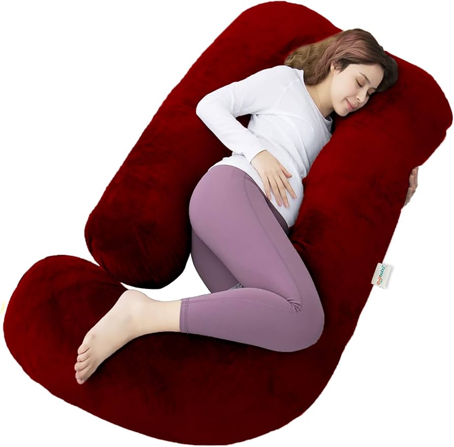 OYO BABY Maternity Pillows for Pregnancy Sleeping | Maternity Pillow for Pregnant Women | 360-degree Full Body Support | J-Shape Pillow | Velvet (Maroon) : Amazon.in: Home & Kitchen