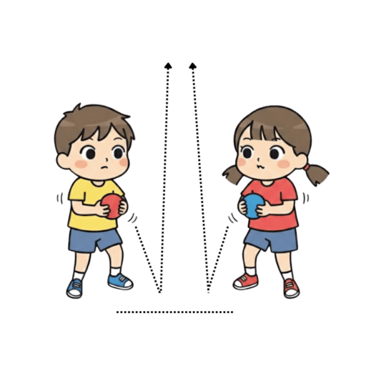 22. 地面彈球接應示意圖