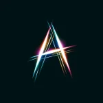 The letter a is made up of bright lines